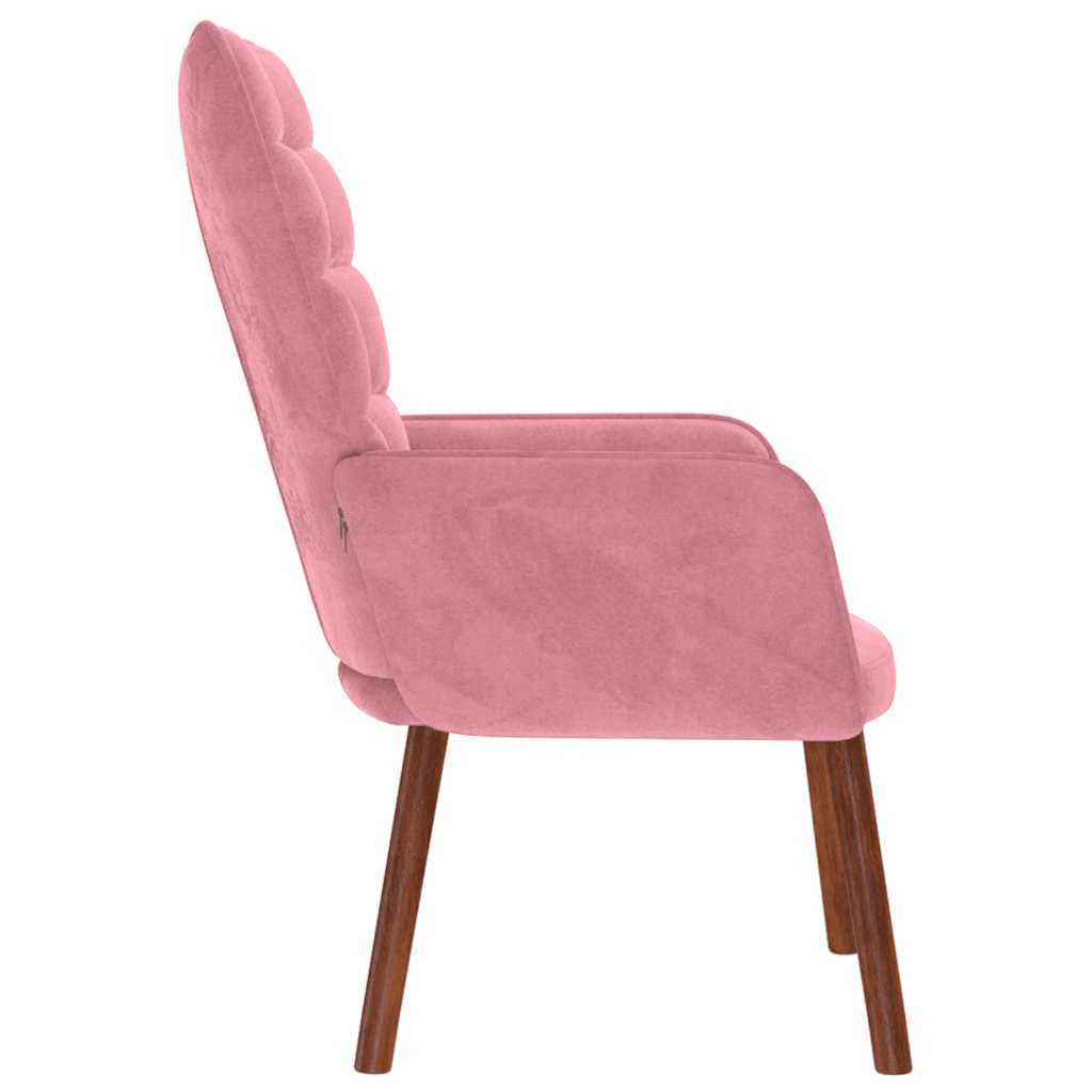 Cadeira de descanso veludo rosa