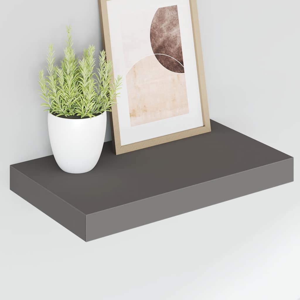 Prateleiras de parede suspensas 2 pcs 40x23,5x3,8cm MDF cinza