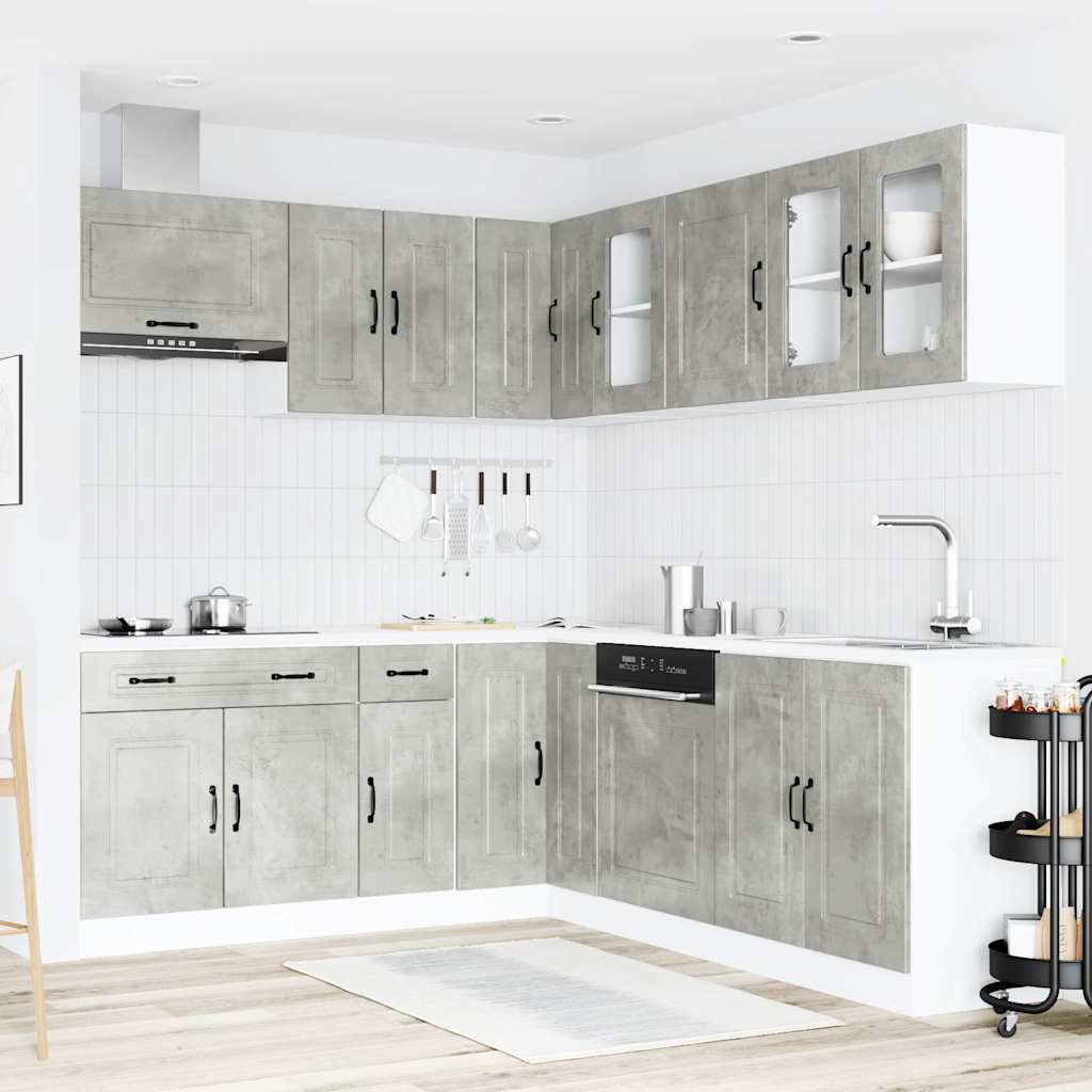 11 Peças armário de cozinha conjunto kalmar concreto cinza