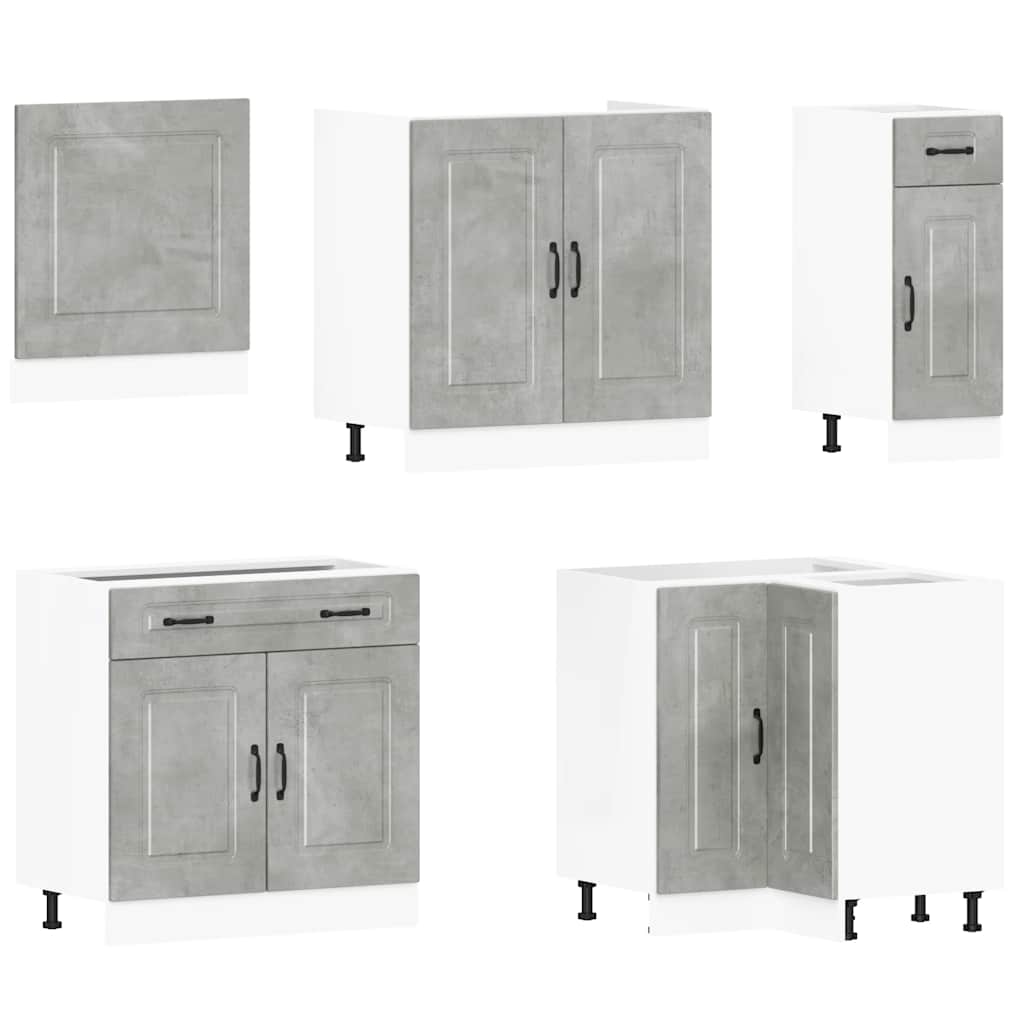 11 Peças armário de cozinha conjunto kalmar concreto cinza