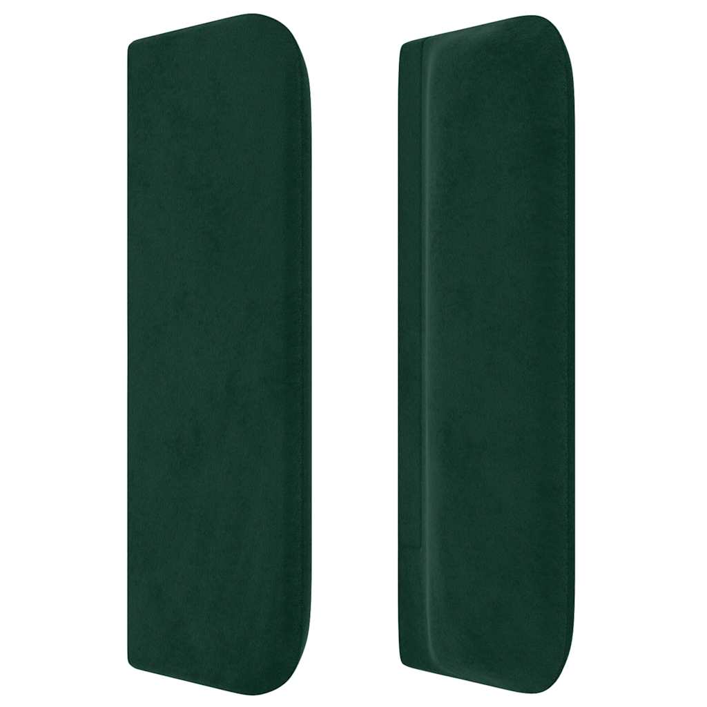 Cabeceira de cama c/ abas veludo 93x16x78/88 cm verde-escuro