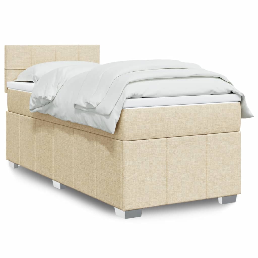Cama com molas/colchão 100x200 cm tecido cor creme