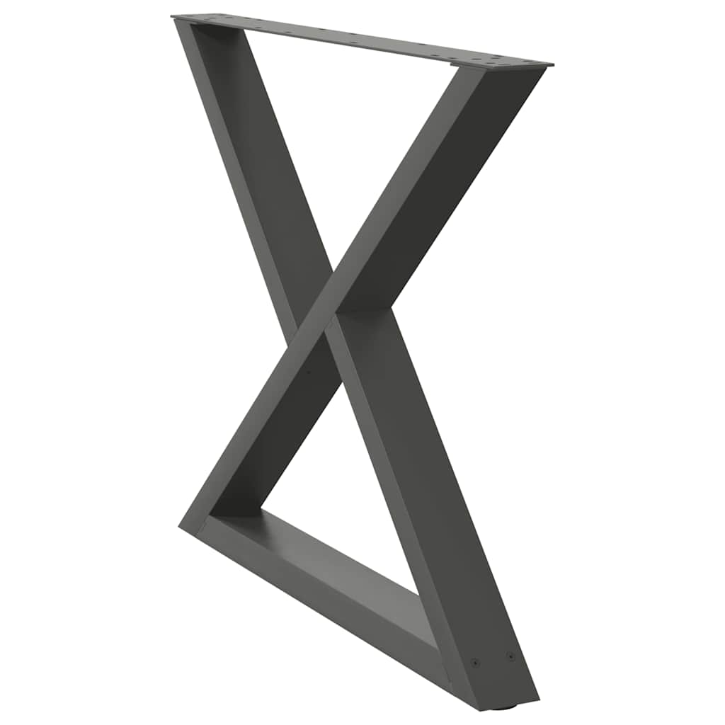 Pés para mesa de jantar 2 peças antracite 90x(72-73,3) cm aço