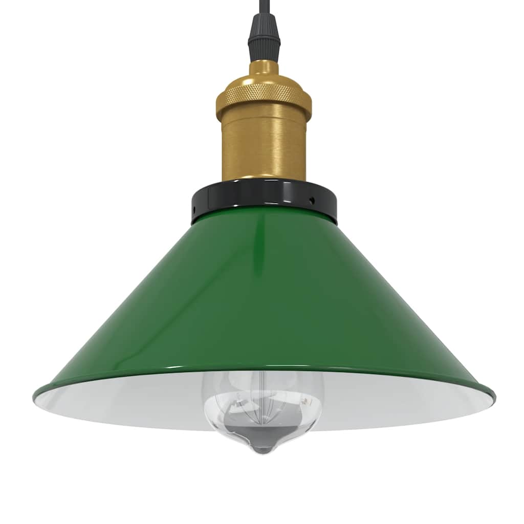 Candeeiro suspenso regulável altura e27 verde brilhante ø22cm
