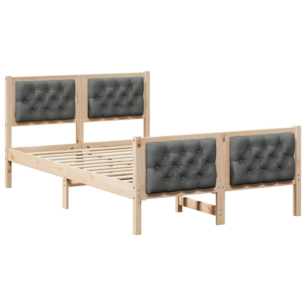Estrutura da cama com cabeceira cinza escuro 120 x 200 cm