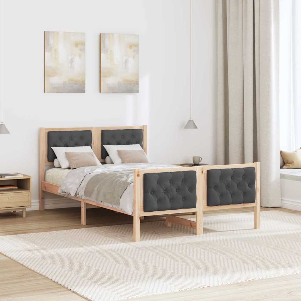 Estrutura da cama com cabeceira cinza escuro 120 x 200 cm