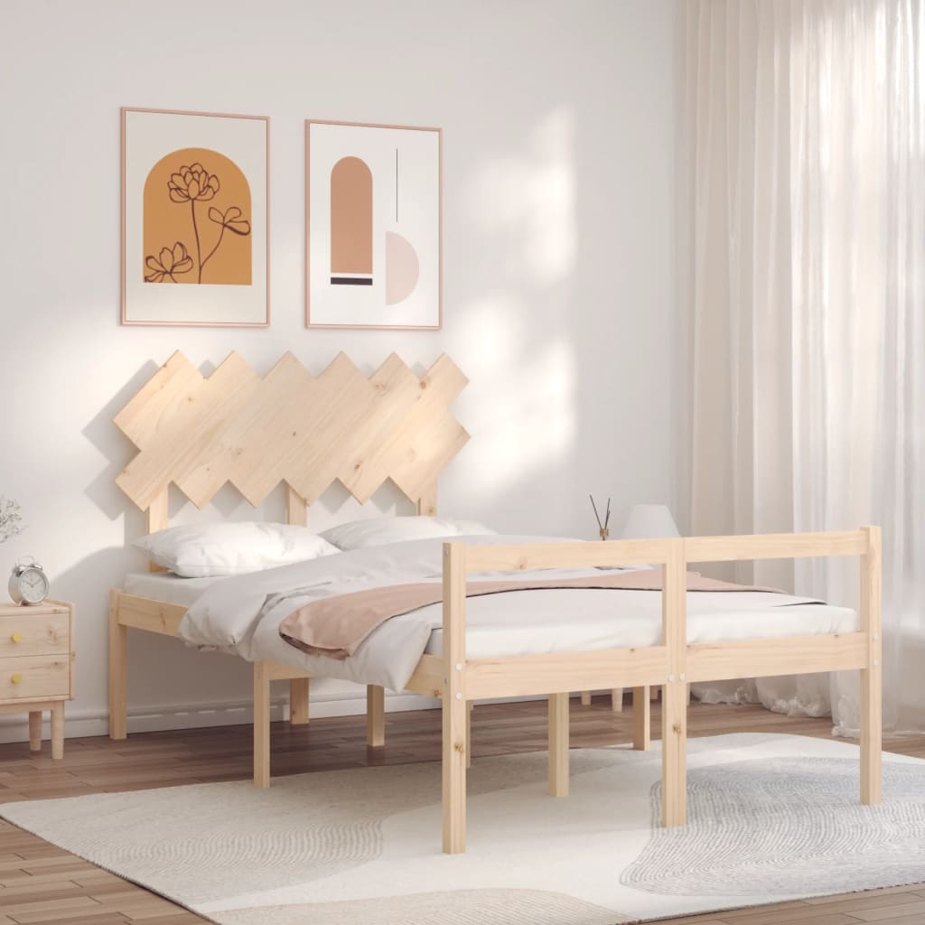 Cama para idosos com cabeceira 120x200 cm madeira maciça