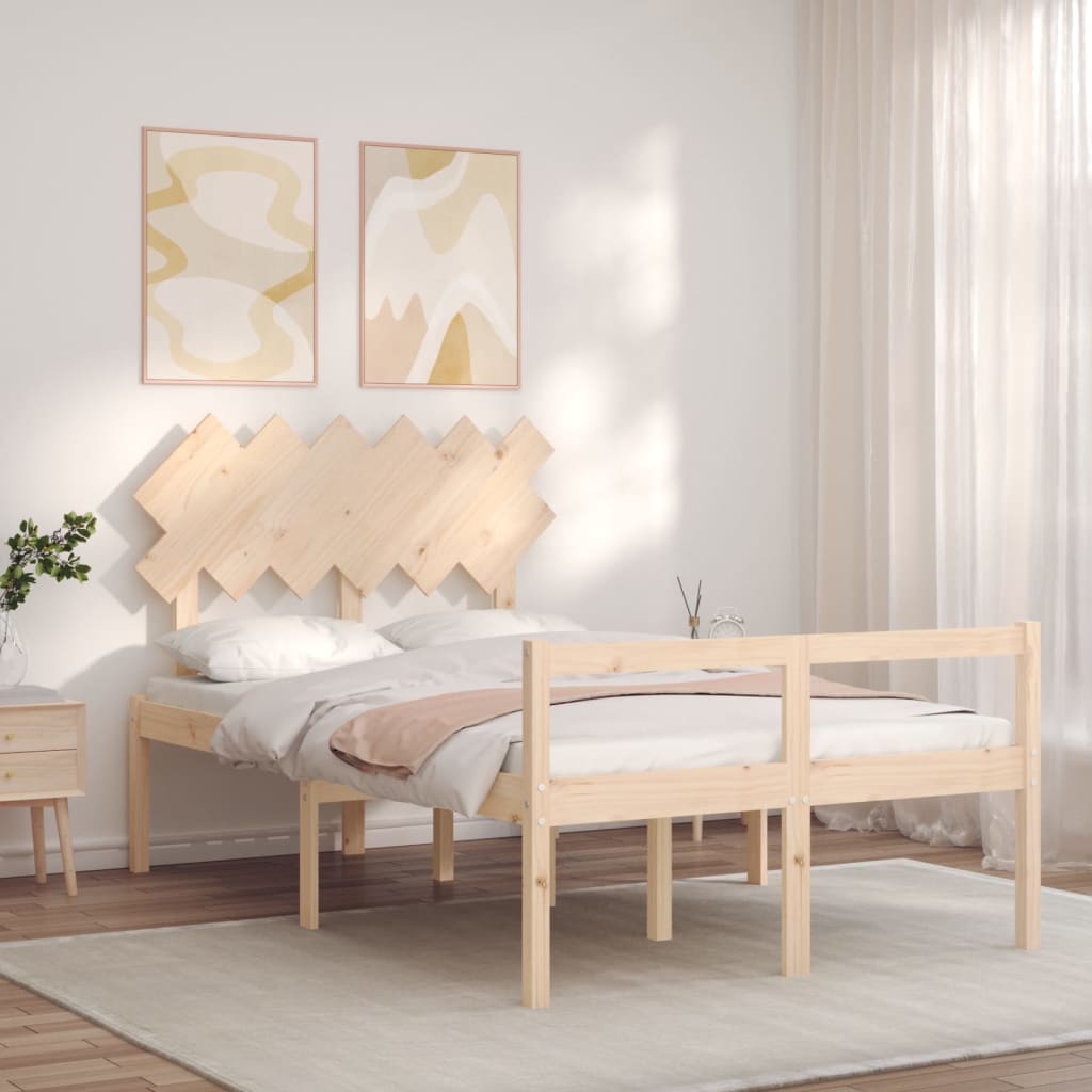 Cama para idosos com cabeceira 120x200 cm madeira maciça