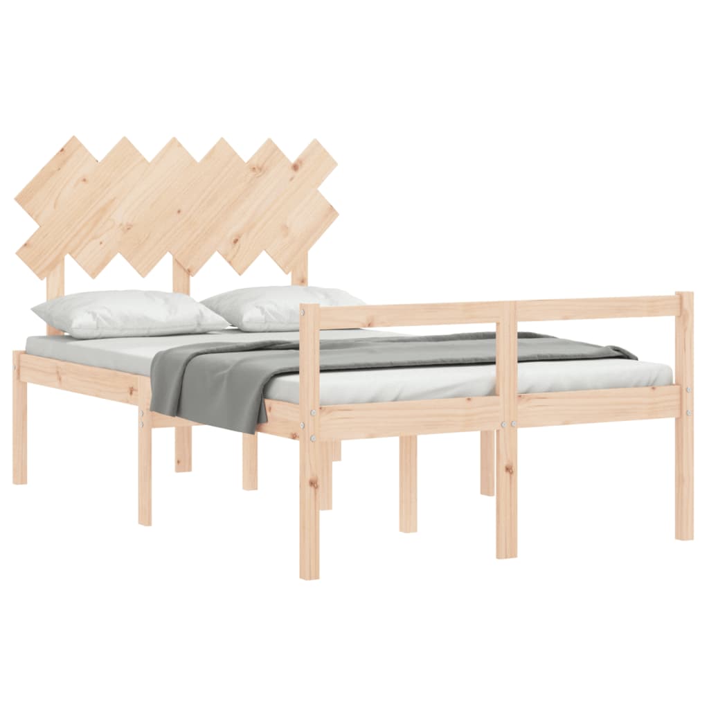 Cama para idosos com cabeceira 120x200 cm madeira maciça