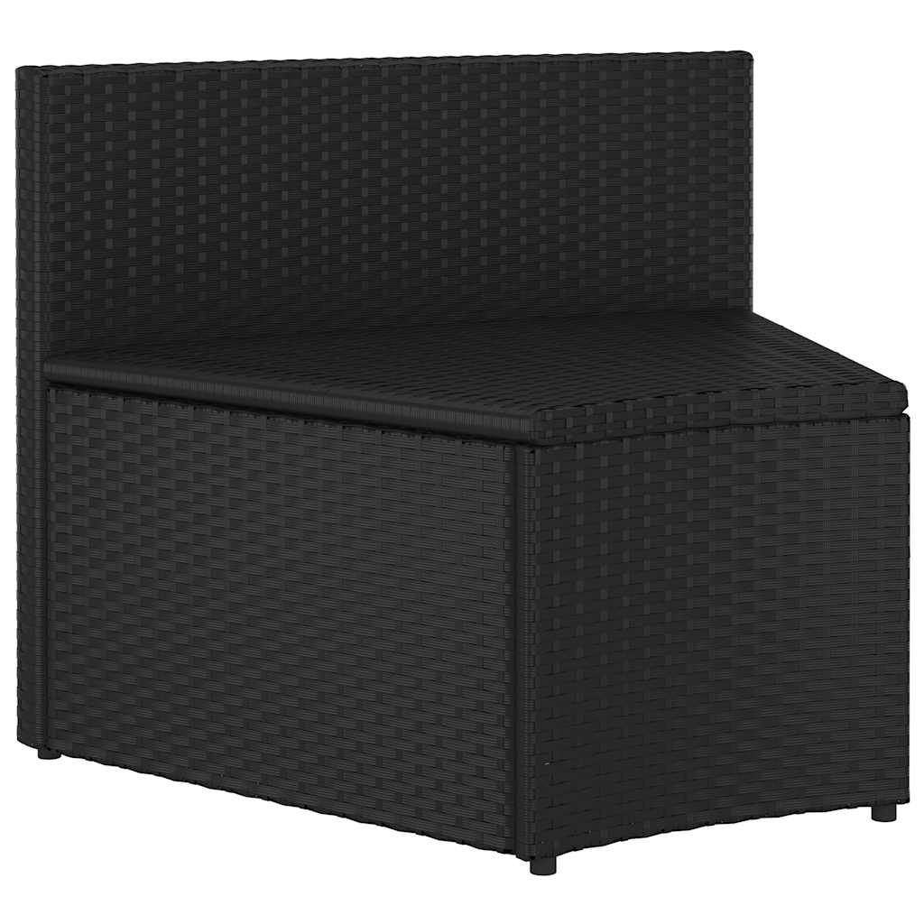 2 Pcs conjunto sofás de jardim c/ almofadões vime PE preto