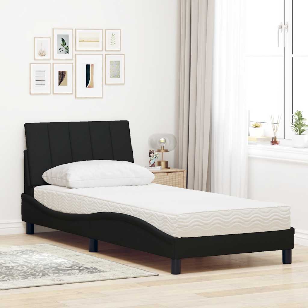 Cama com colchão hanko 80x200 cm tecido preto