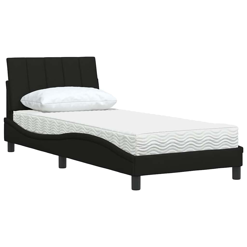 Cama com colchão hanko 80x200 cm tecido preto