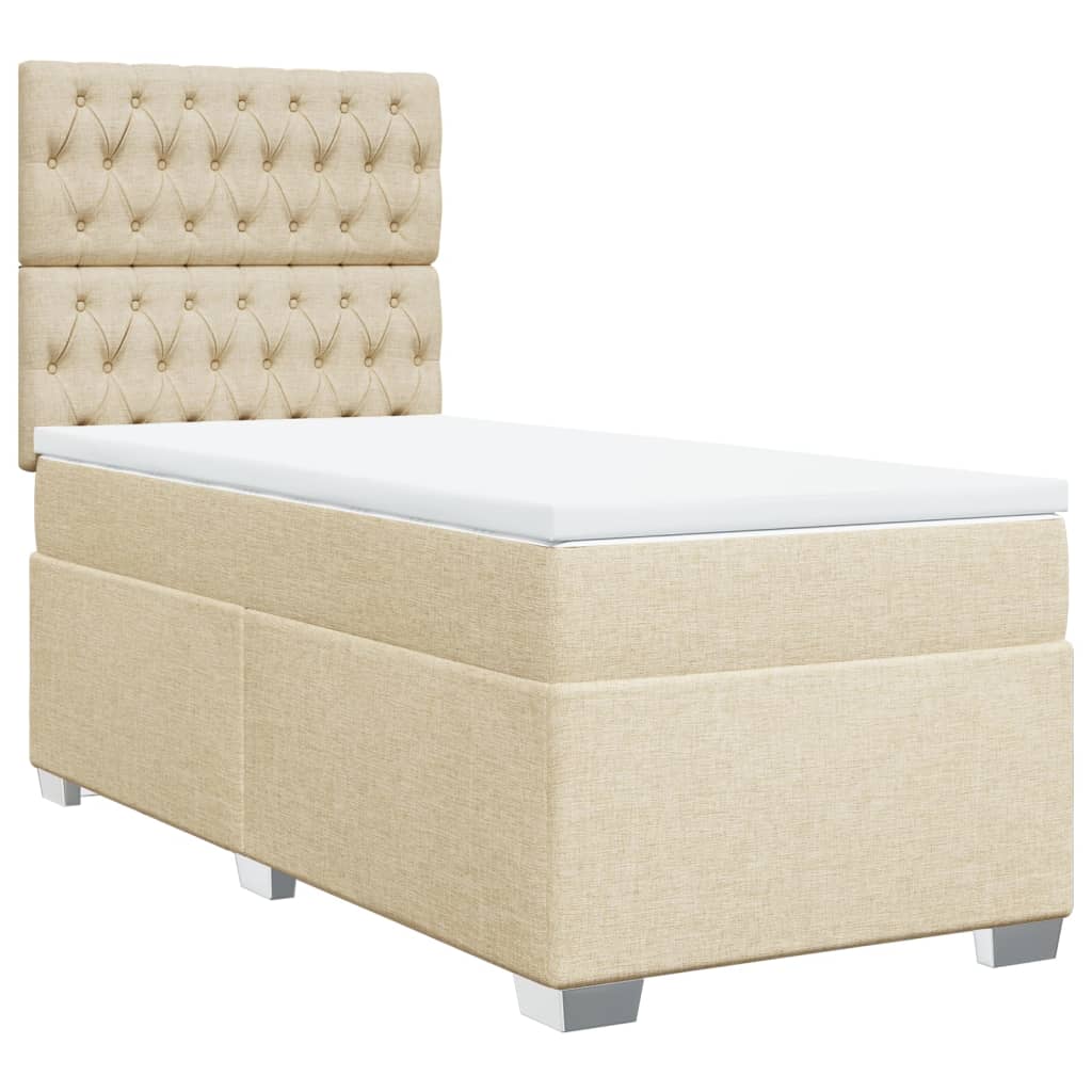 Cama com molas/colchão 80x200 cm tecido cor crème