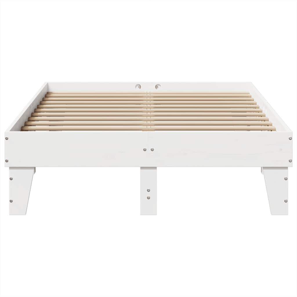 Cama sem colchão 120x190 cm madeira de pinho maciça branco