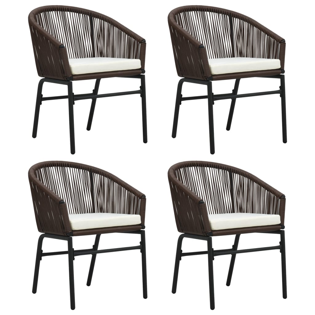 5 Pcs conjunto de jantar para jardim castanho