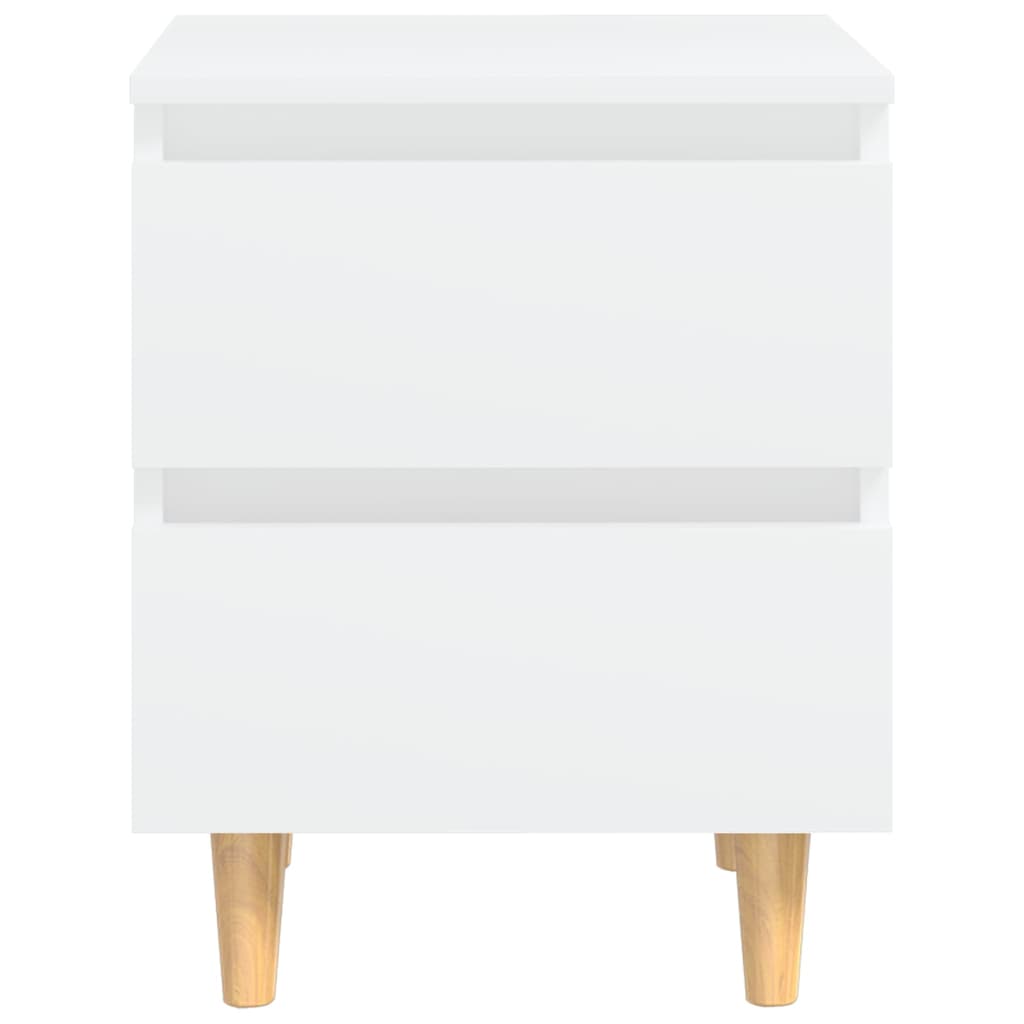 Mesas de cabeceira 2 pcs c/ pernas de pinho 40x35x50 cm branco