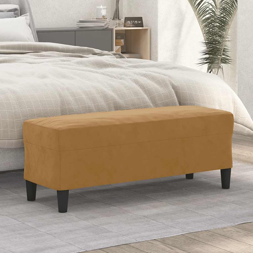 Banco 100x35x41 cm veludo castanho