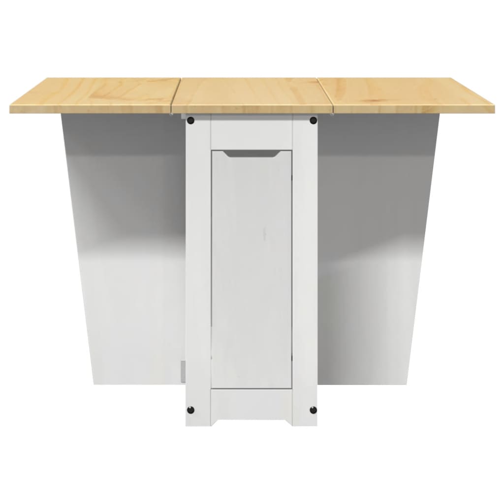 Mesa de jantar dobrável corona madeira de pinho maciça branco
