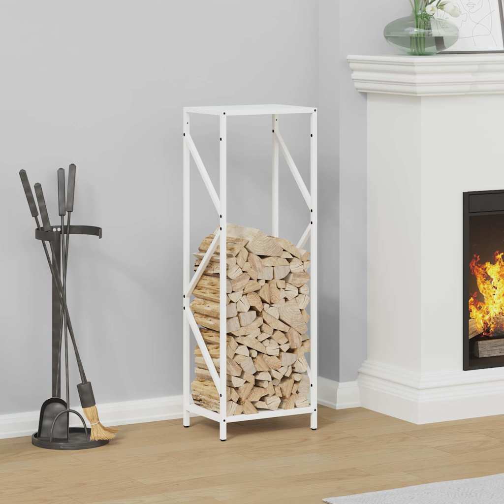 Suporte para lenha 34x25x100 cm aço laminado a frio branco