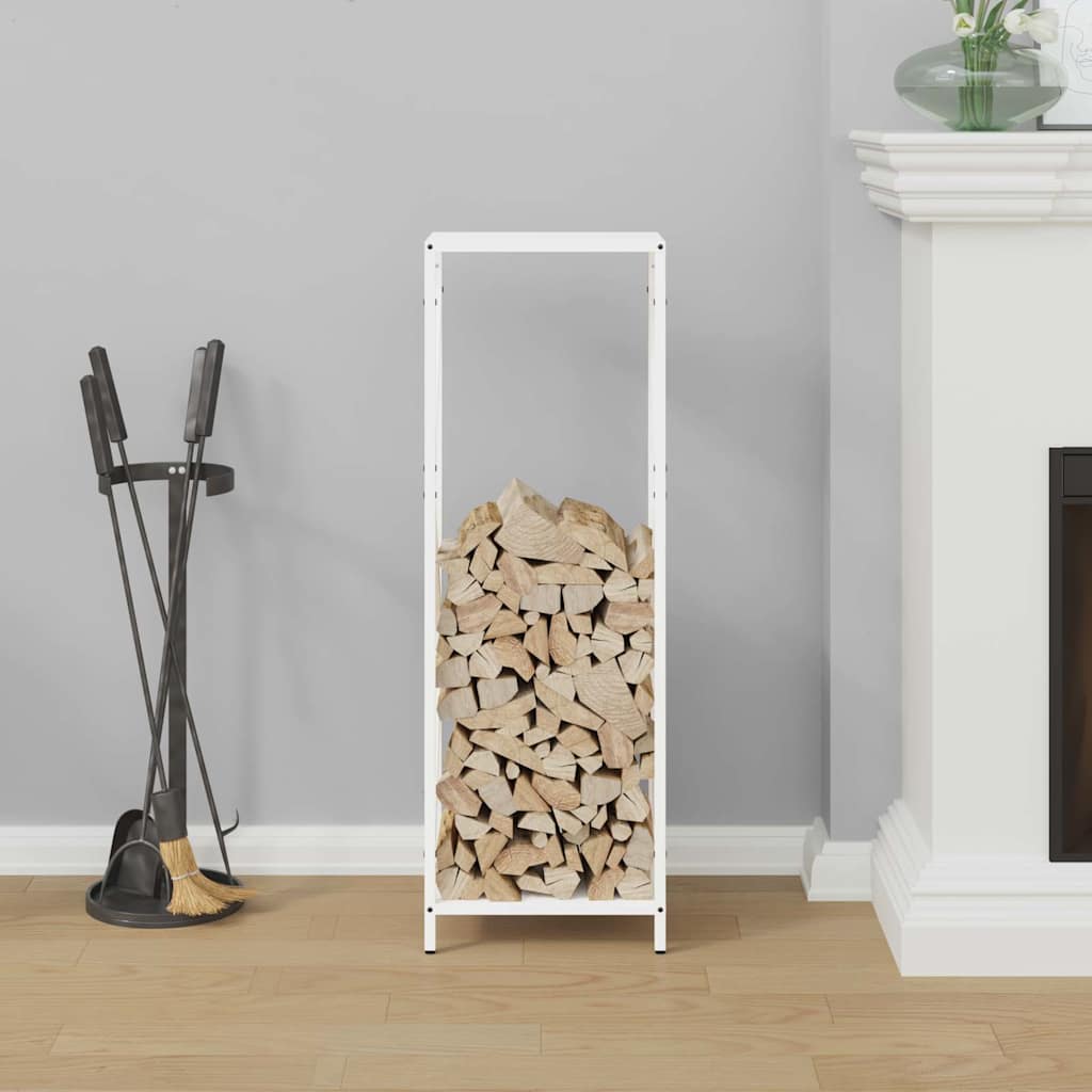 Suporte para lenha 34x25x100 cm aço laminado a frio branco