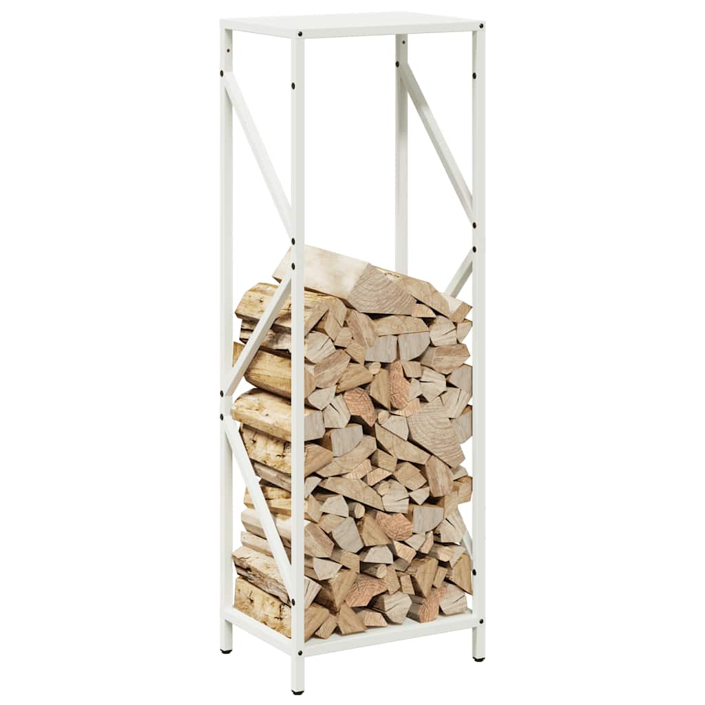 Suporte para lenha 34x25x100 cm aço laminado a frio branco