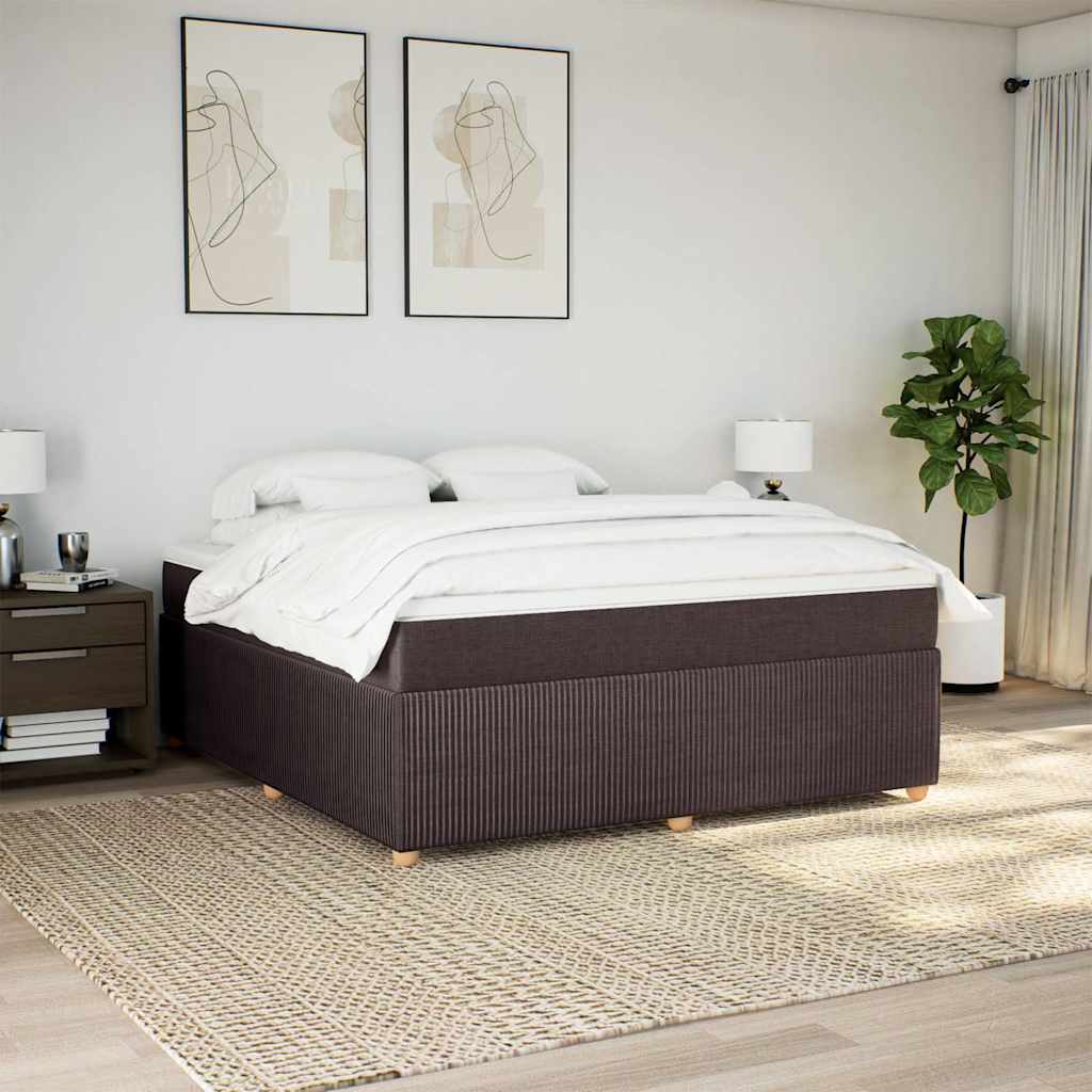 Cama com molas/colchão 180x200 cm tecido castanho-escuro