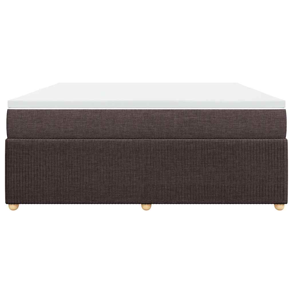 Cama com molas/colchão 180x200 cm tecido castanho-escuro