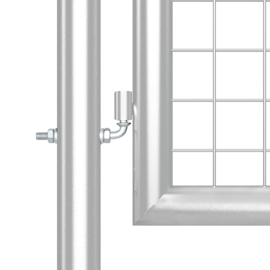 Portão de jardim em tela metálica cor prata 500x125 cm aço galvanizado.