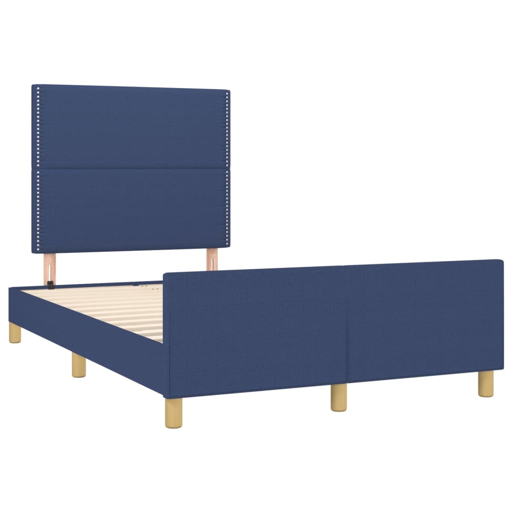 Estrutura de cama sem colchão 120x200 cm tecido azul