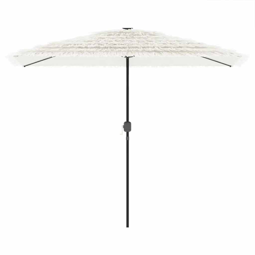 Guarda-sol de jardim com poste de aço 300x200x250 cm branco