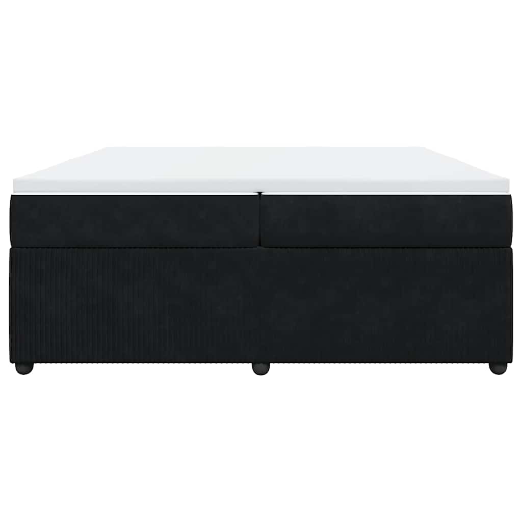 Cama com molas/colchão 200x200 cm veludo preto