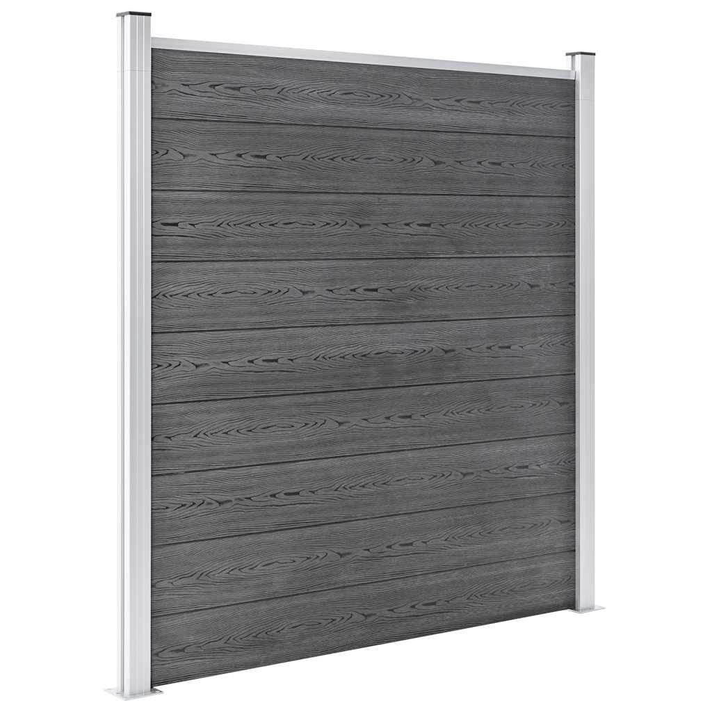 Painel vedação wpc 3 quadrados + 1 inclinado 619x186cm cinzento