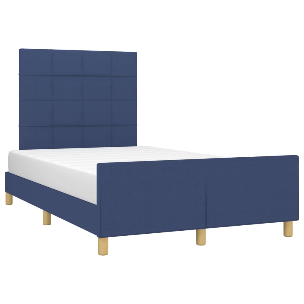 Estrutura de cama sem colchão 120x200 cm tecido azul