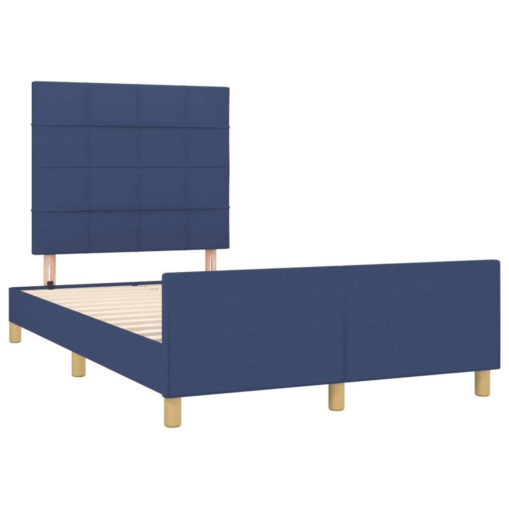 Estrutura de cama sem colchão 120x200 cm tecido azul