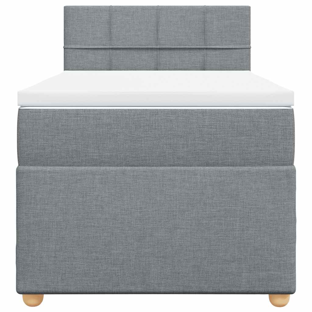 Cama com molas/colchão 80x200 cm tecido cinza-claro