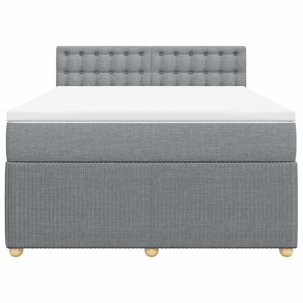 Cama com molas/colchão 140x190 cm tecido cinzento-claro