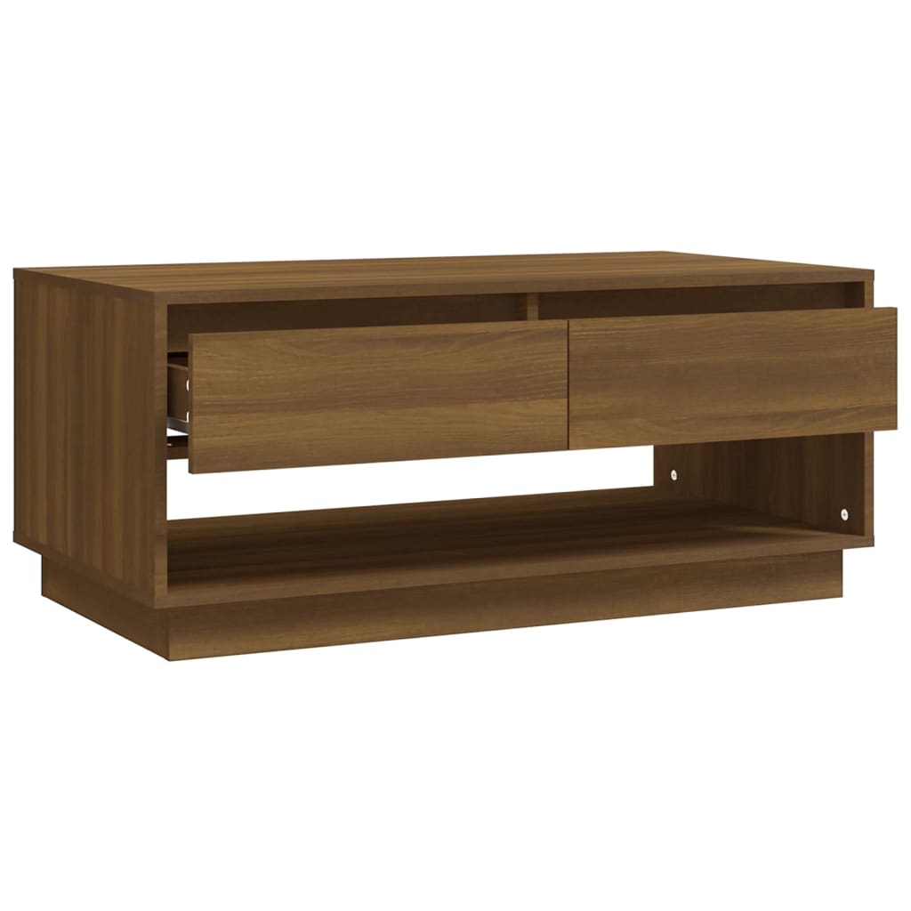 Mesa centro 102,5x55x44 cm derivados madeira carvalho castanho