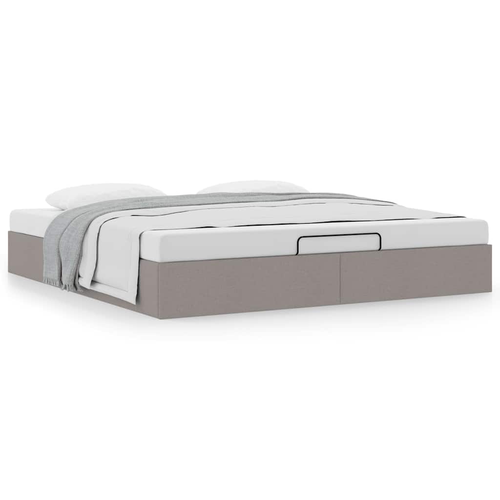 Estrutura de cama otomana sem colchão cinza 180x200 cm tecido