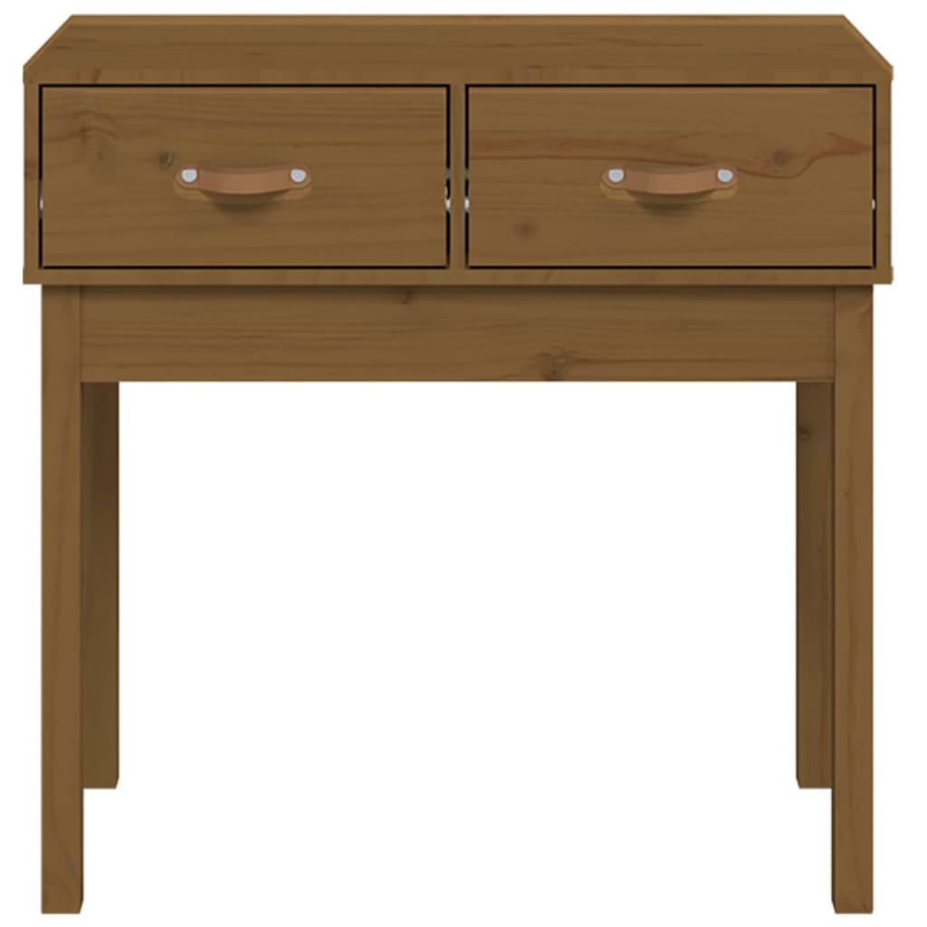 Mesa consola 76,5x40x75 cm madeira de pinho maciça castanho mel
