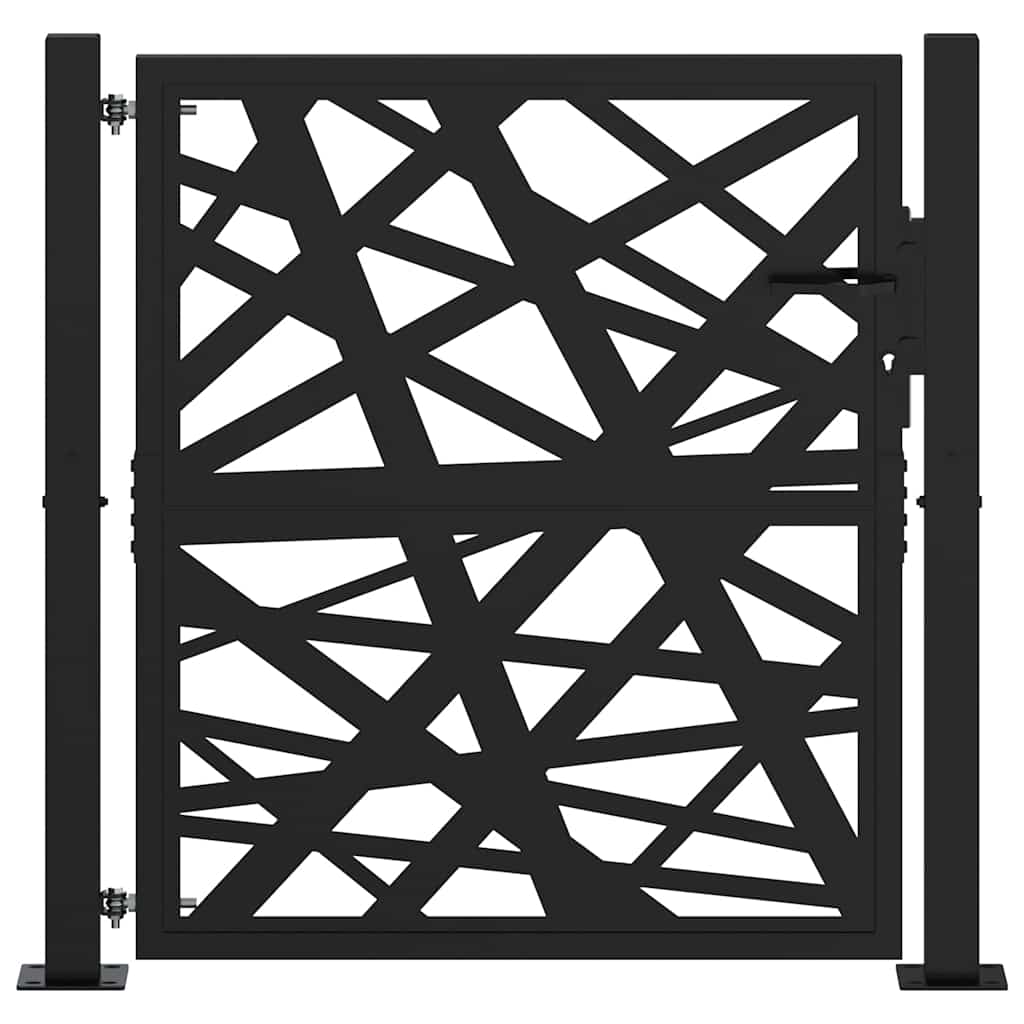 Portão de jardim 100x100 cm design de luz em aço preto