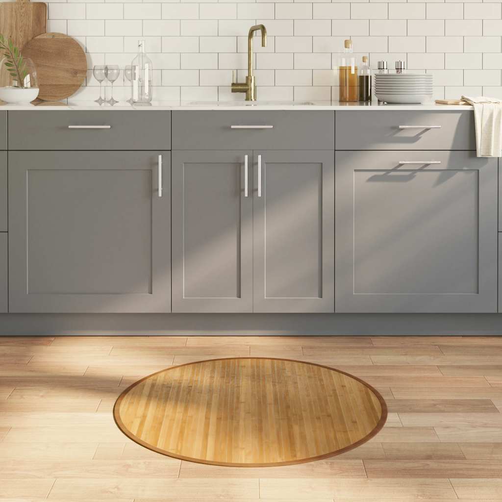 Tapete redondo 80 cm bambu natural