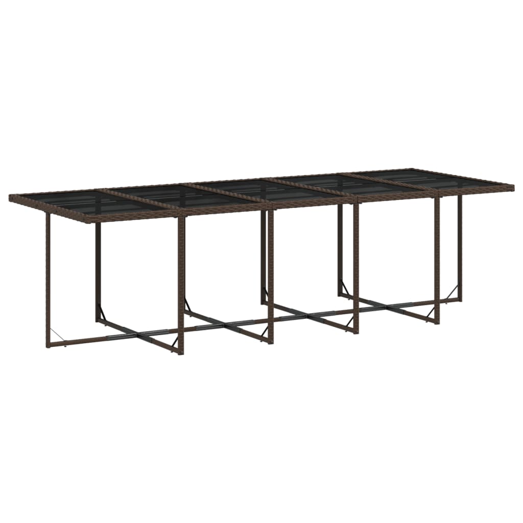 15 Pcs conjunto jantar p/ jardim c/ almofadões vime PE castanho