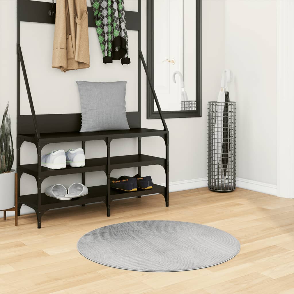 Tapete de pelo curto iza visual escandinavo ø 80 cm cinzento