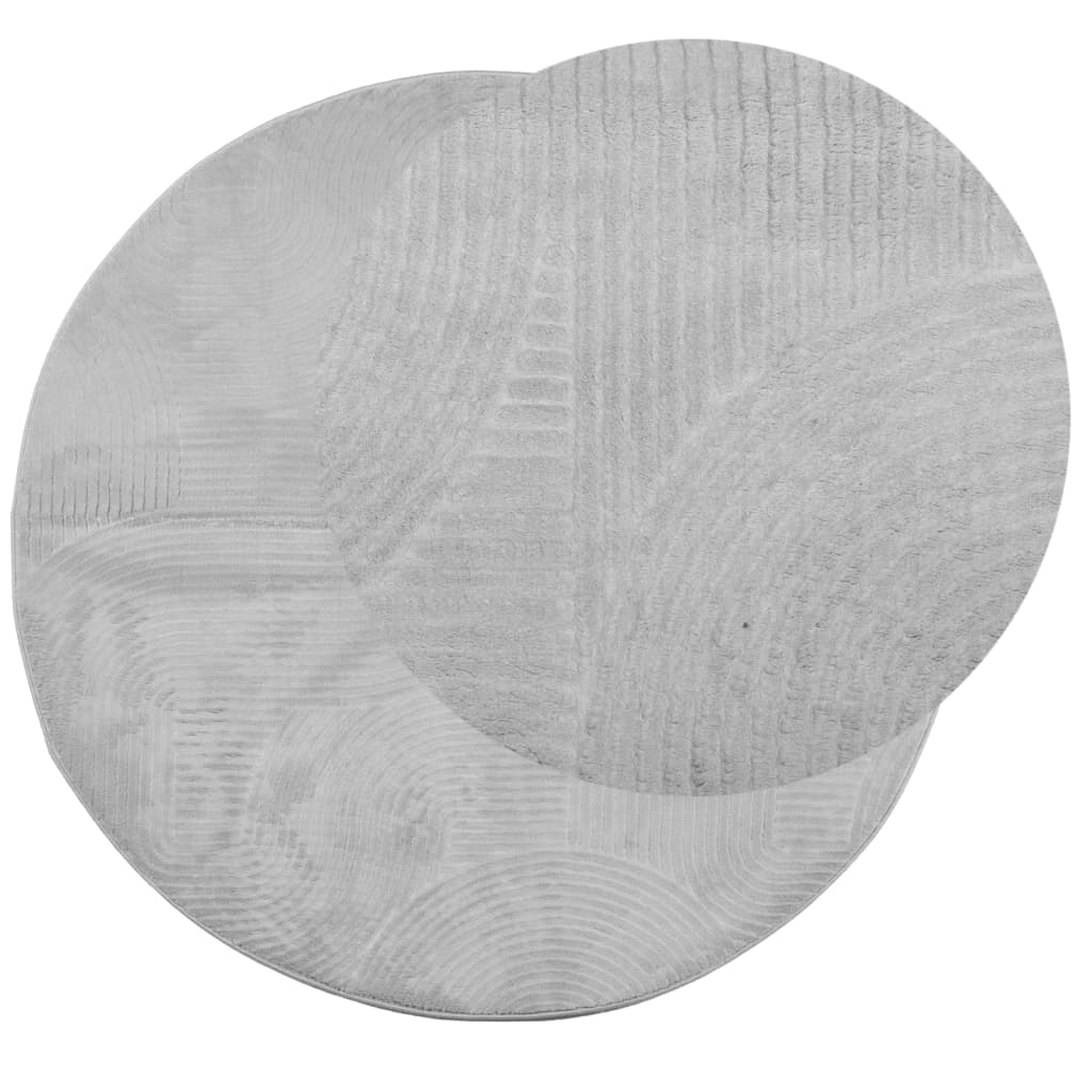 Tapete de pelo curto iza visual escandinavo ø 80 cm cinzento