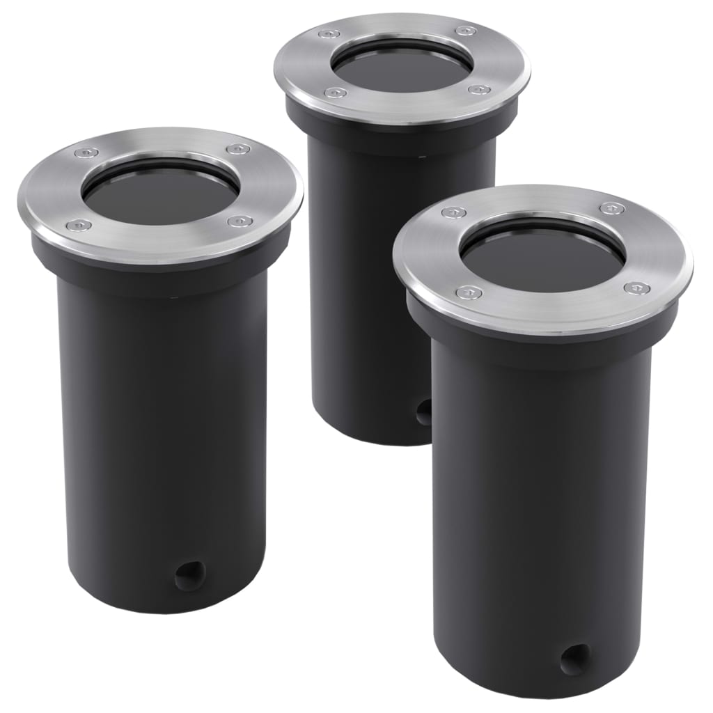 Luzes embutidas para jardim, redondas / 3 peças