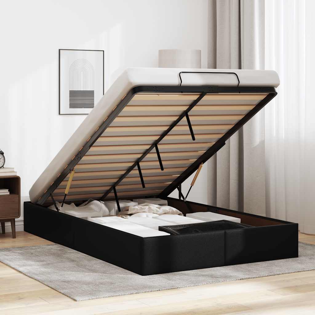 Estrutura de cama otomana sem colchão 120x200 cm preto