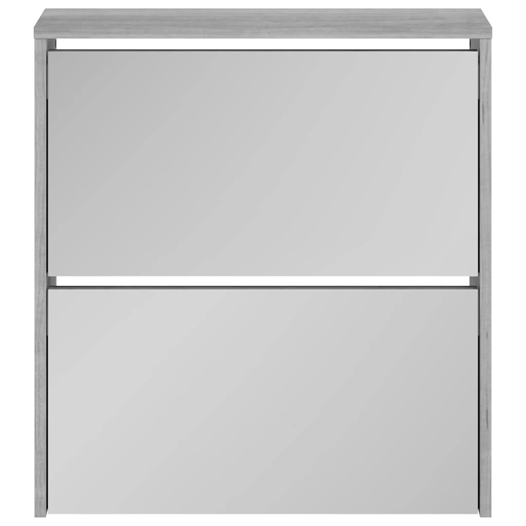 Sapateira com espelho 2 divisórias 63x17x67 cm cinza sonoma