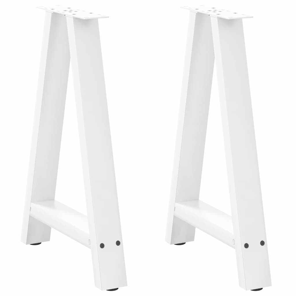 Pés para mesa de jantar em formato a, 2 peças, branco, 50x(72-73) cm, aço