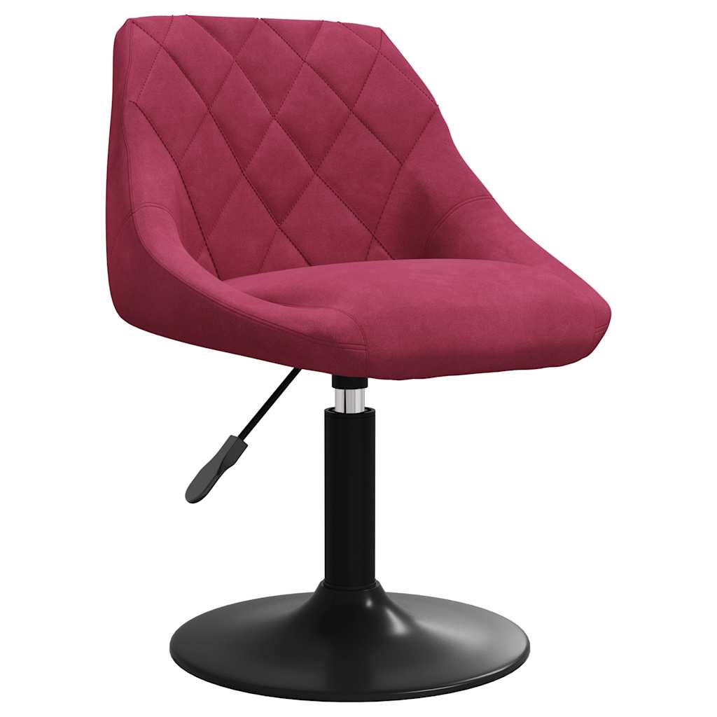 Cadeiras de jantar giratórias 6 pcs veludo vermelho tinto