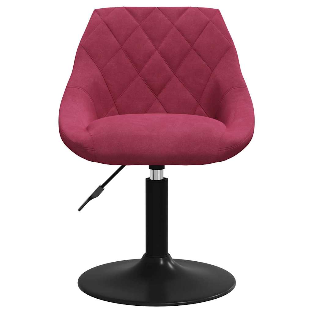 Cadeiras de jantar giratórias 6 pcs veludo vermelho tinto